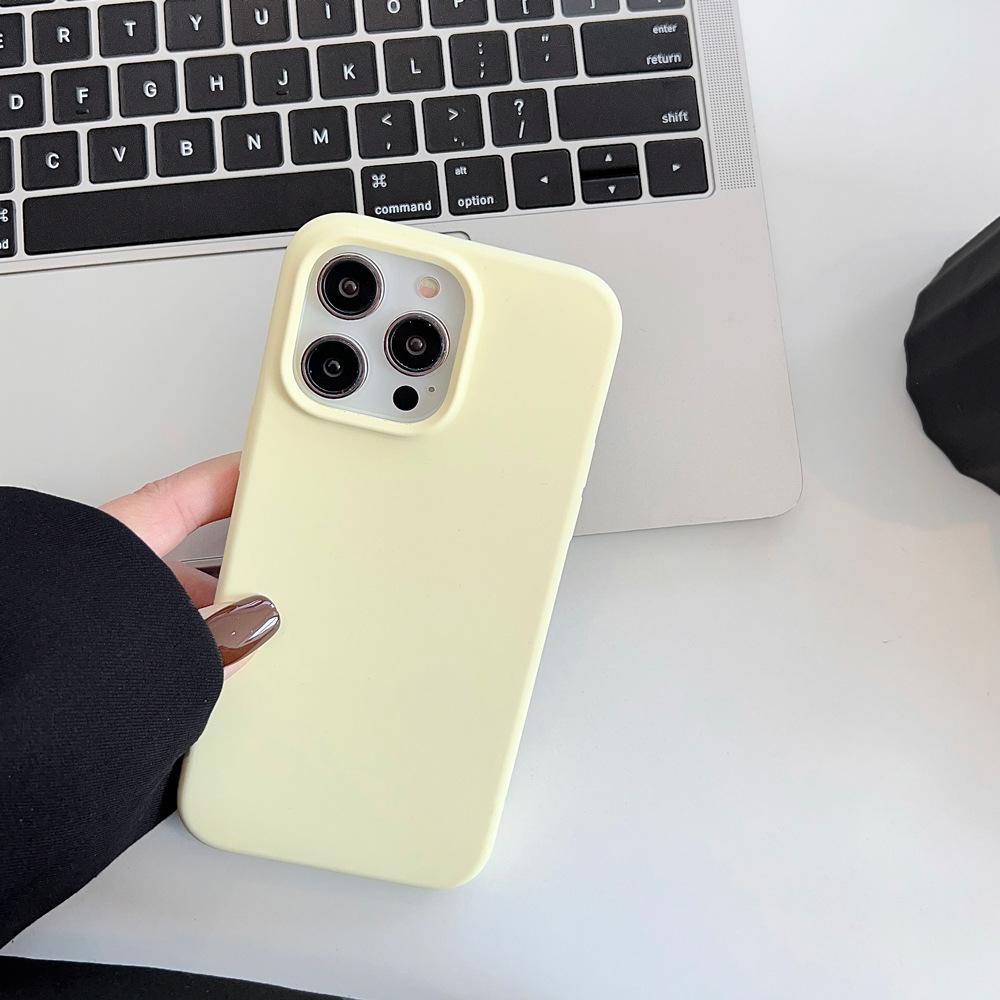 Capa de Celular iPhone 16 de Silicone Líquido Verdadeiro 14promax Coreana 12 Premium 13 Cor Sólida 11