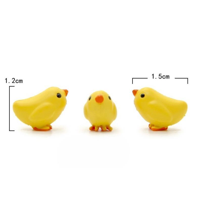 A Small and Fresh Chicken Family, A Brooding Chicken, A Hen, A Chick, An Egg Figurine, A Micro-landscape Gardening Scene Figurine