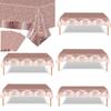 1pc Glitter Rose Gold Disposable Party Tablecloth Rectangle Table Cover For 21 30 40 50 60 Years Old Birthday Party Supplies