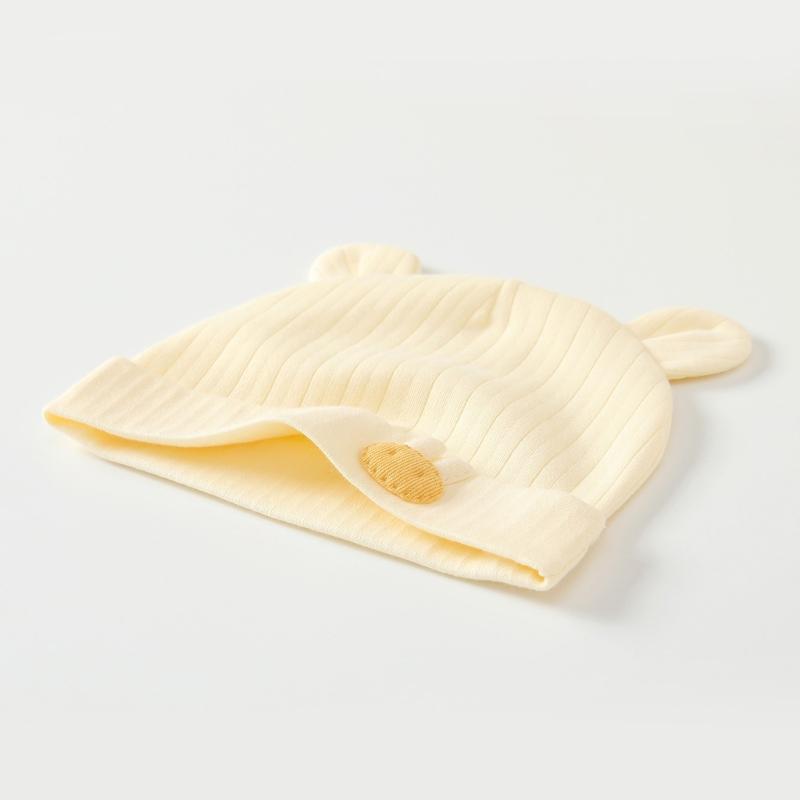 Lovely Newborn Hospital Hat Preemie Boys Girls Beanie Solid with Bear Pattern Infant Baby Hats for Spring Autumn Gift