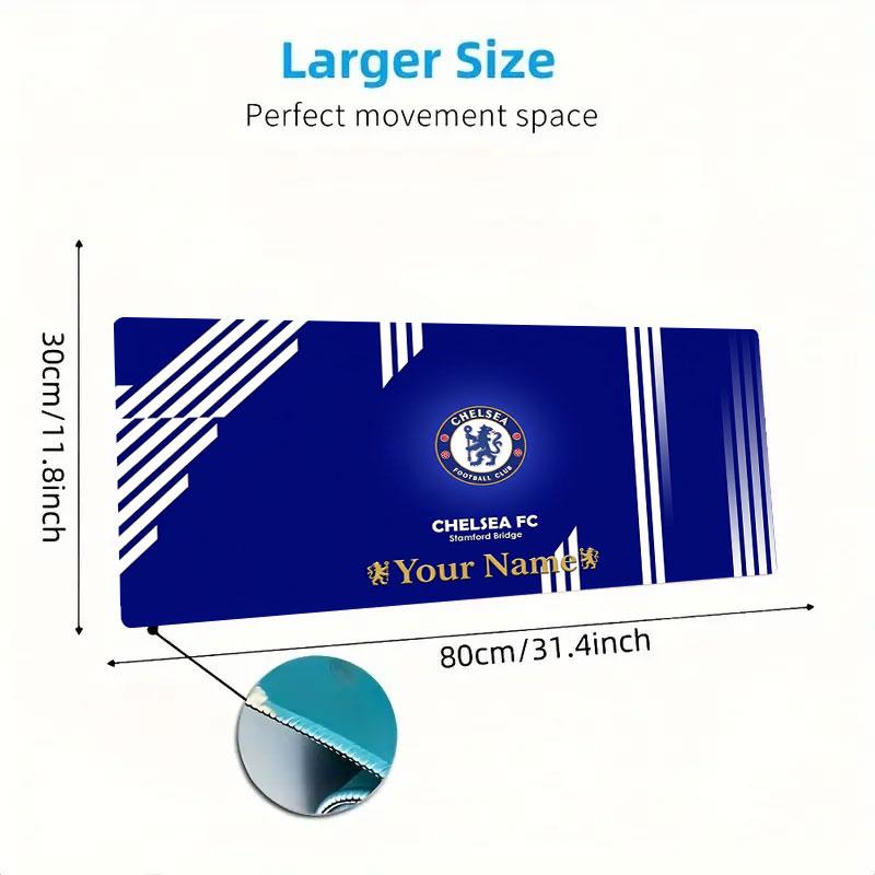 Chelsea F Custom Name Large Size Mouse Pad Large Gaming Table Cushion Non-slip Laptop Tablet Big Mousepad XXL Mat Mini PC Playmat With Lock Edge