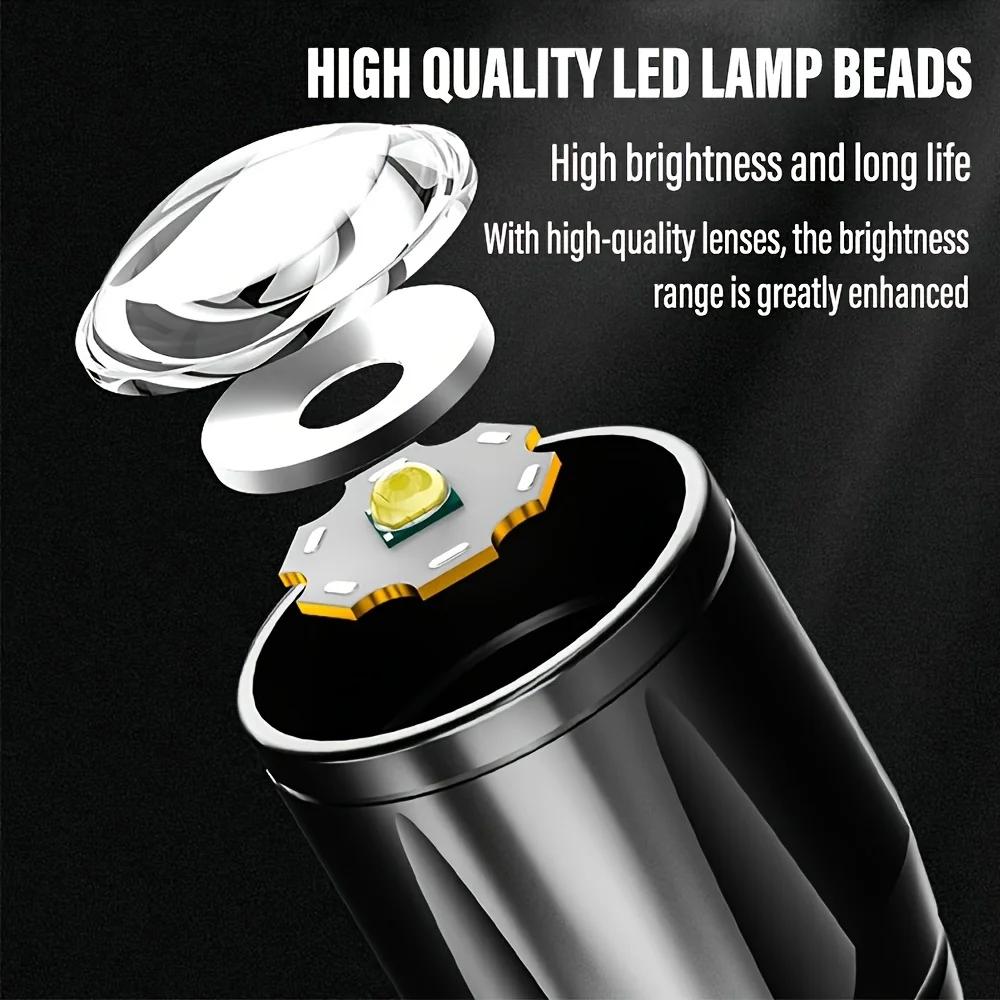 LED Strong Light Flashlight Rechargeable Multi Functional for Long Range Portable Outdoor Home Mini Flashlight Cap Clip Light