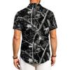 Men's Casual Short Sleeve Shirt Button Down Lightweight Breathable Fabric Camouflage Print Summer Beach Shirt
