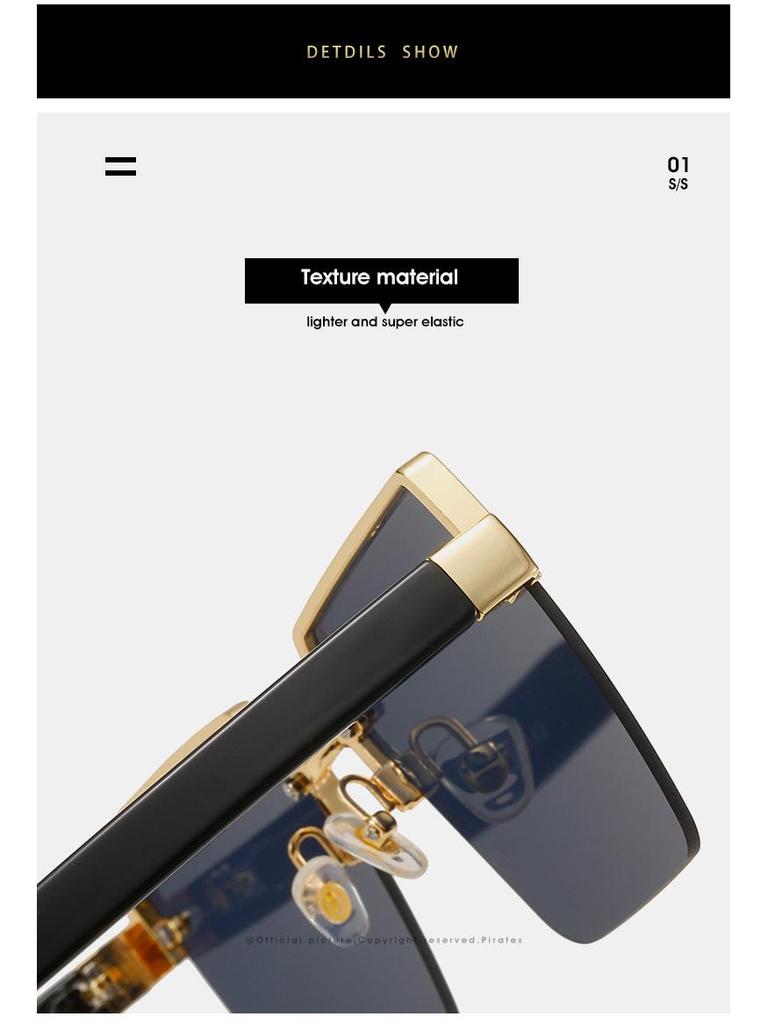 2022 Spring European & American Celebrity Square Frame Sunglasses - Milan Fashion Half-Frame