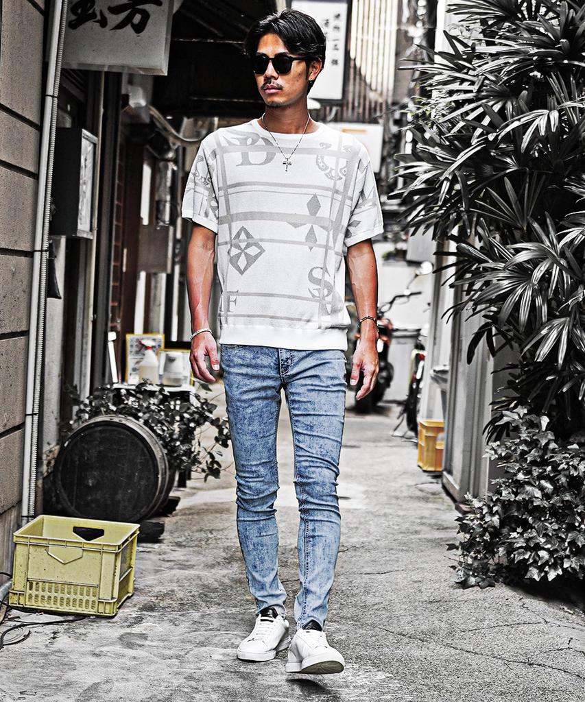 Skinny Denim Choose Your Slim Size Chemical Rubik's Men's Jeans, Design, Blast, Distressed, Cargo, Fit, Stretch, Skinny, S, (Blast)