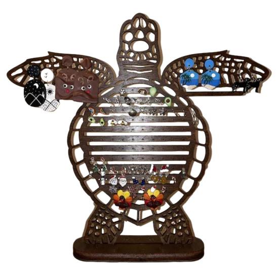 

Органайзер для сережек с морской черепахой, большая емкость, стабильная база, магазин, ожерелье, браслет, витрина, украшение для дома, стойка для ювелирных изделий, серьги коричневый