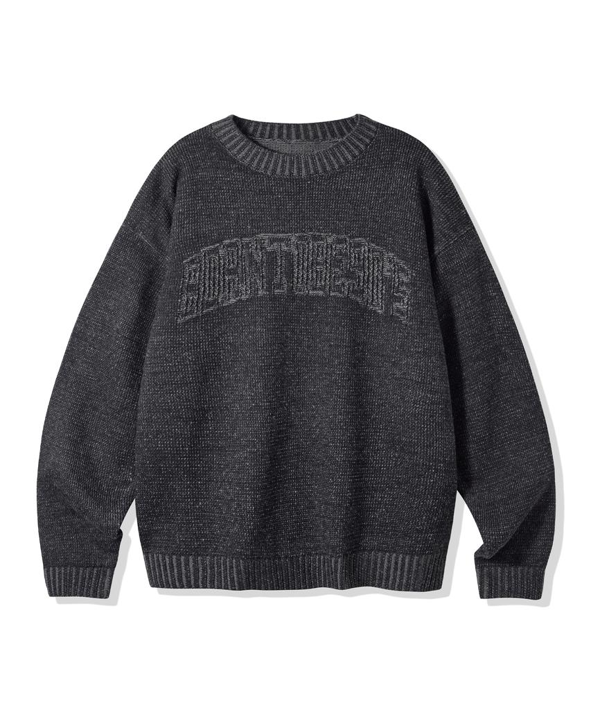 1993STUDIO Two-Tone Graphic Intarsia Knit_Charcoal