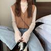 Women's Retro Loose Knit Sleeveless V-Neck Vest Sweater for Spring and Autumn 2024