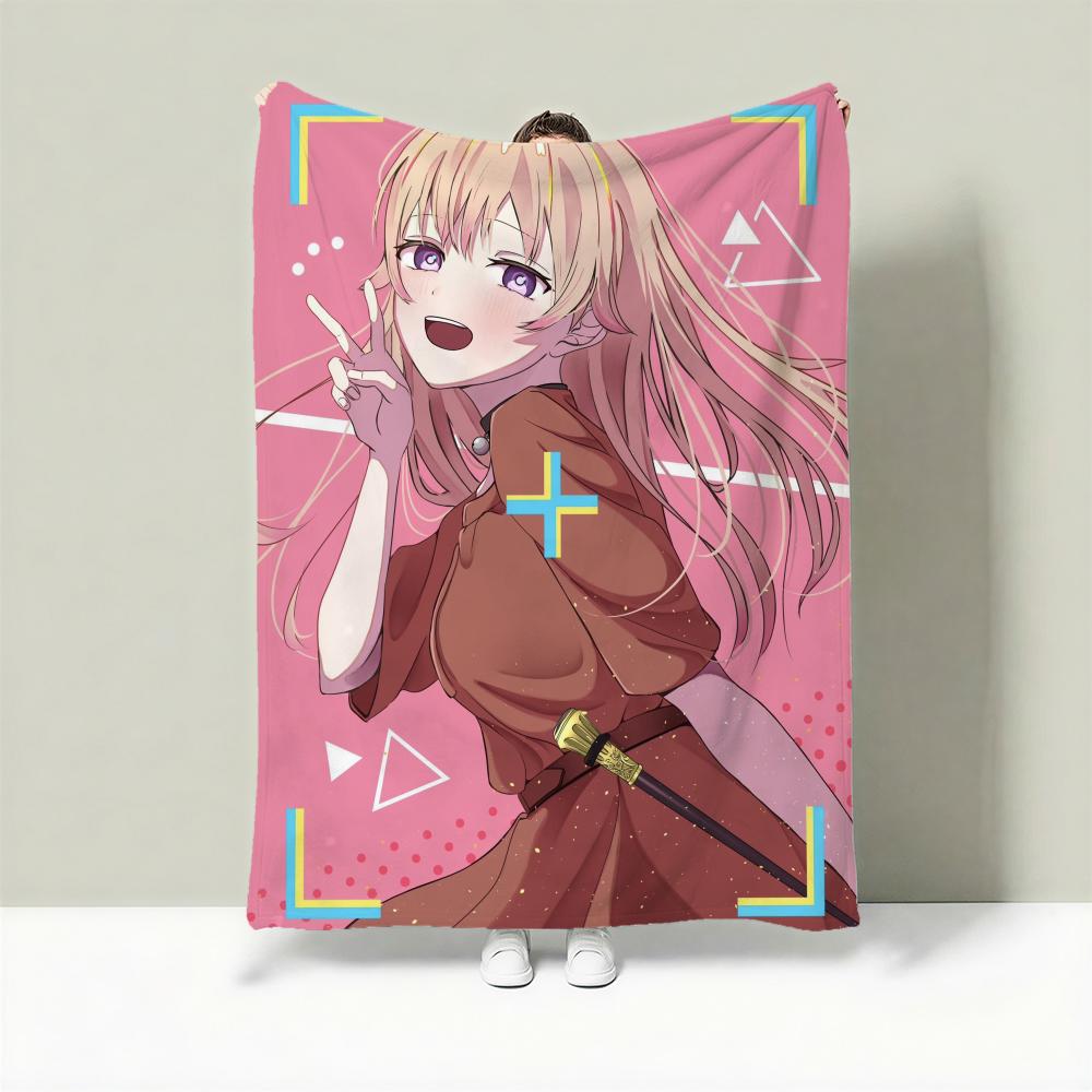 Anime W-Witch Watch Throw Lightweight 240g Flannel Blanket Soft Skin-friendly for Summer Cooling 75X95CM