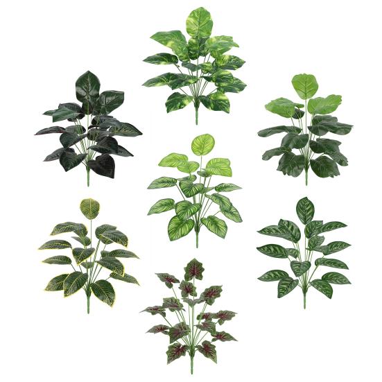 Artificial Green Plants 18 Fork UV Resistant Realistic Fake Monstera Greenery Wedding Party Indoor Outdoor Garden Faux Plants Decoration