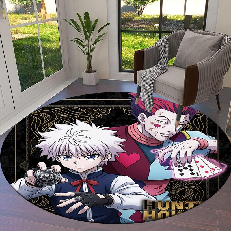 Hunter X Hunter Round Area Rug Carpet Rug For Living Room Bedroom Sofa Playroom Decor Nonslip Floor Mat