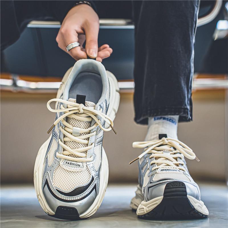 Bărbați de dimensiuni mari anti-alunecare și rezistente la uzură, la modă, retro, cu talpă groasă, pantofi de alergare, pantofi la modă, pantofi sport, pantofi ocazionali