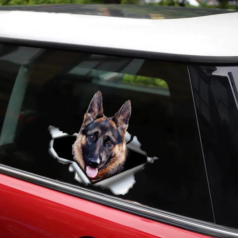 Adesivo Autoadesivo Pastore Tedesco Cane da Compagnia Adesivo per Auto Impermeabile Decorazioni Auto su Paraurti Lunotto Posteriore Laptop JM38