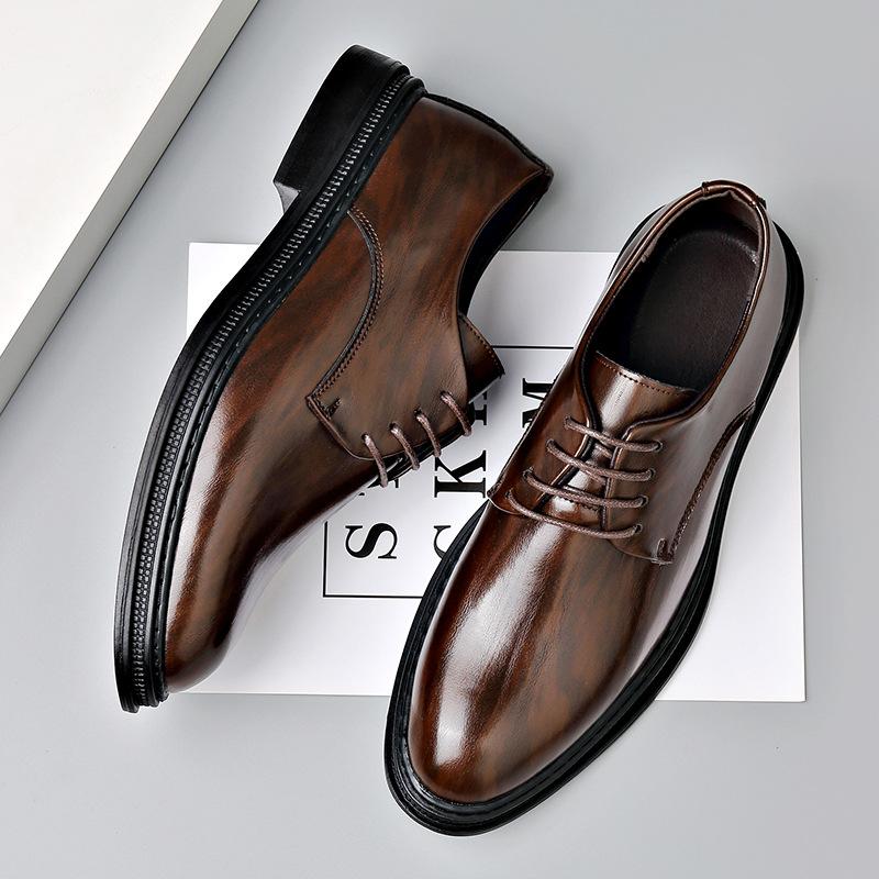 Genuine leather cowhide cold sticky high-end lace-up casual shoes men's leather shoes casual men's fashion leather shoes men's