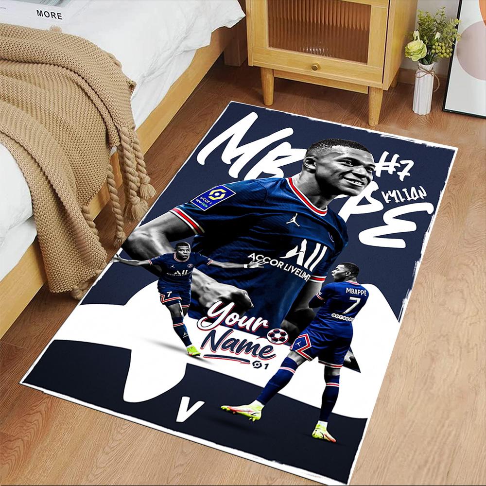 Mbappé Customize Your Name Floor Rug Office Rug Perfect for Living Rooms Dining Room Balcony Playrooms Antislip Carpet Decorate Offices
