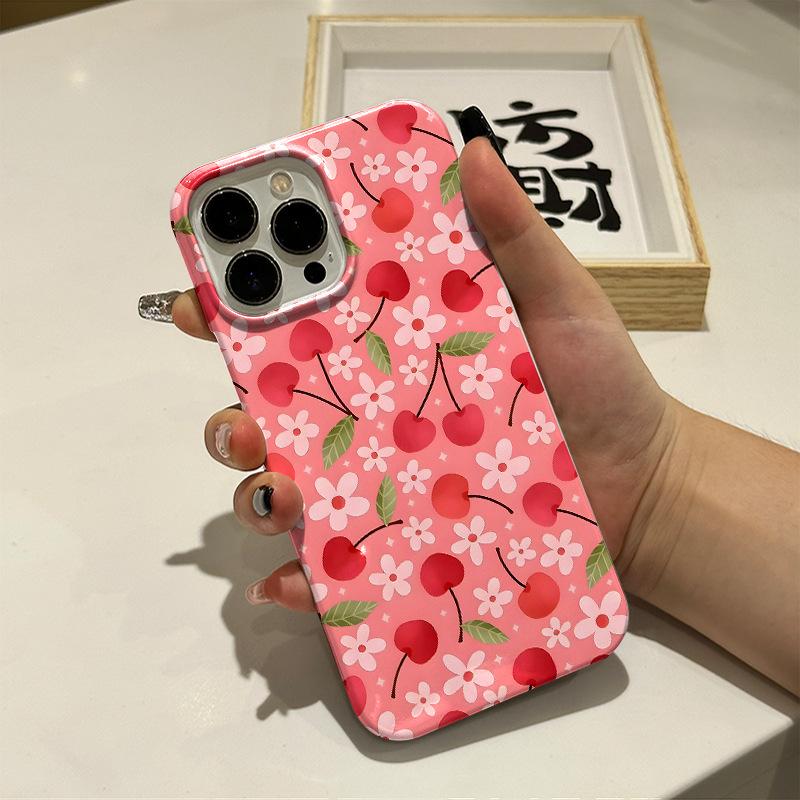Amazon hot-selling sweet cherry mobile phone case Apple 16 ultra-thin film case iPhone17 anti-drop 14promax