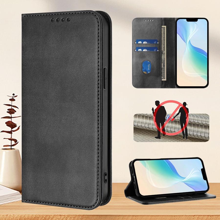 Peněženka s přihrádkami na karty blokující RFID pouzdro na telefon pro Redmi Note 14 13 12 11 10 9 8 Pro Xiaomi 15 14 13 12 11 10 Silné magnetické pouzdro z PU kůže s držákem