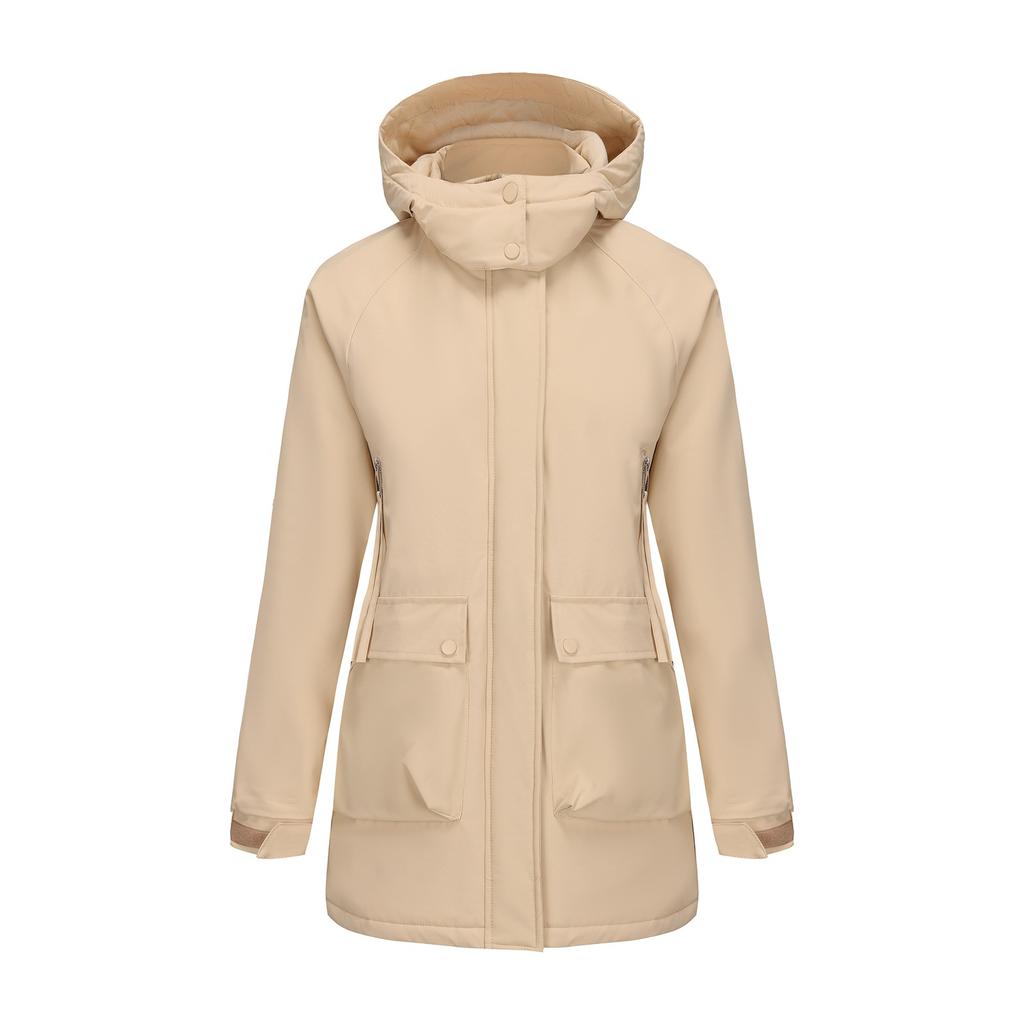 Hooded fashion trend women's thickened warm mountaineering windproof waterproof fluffy lightweight comfortable long-sleeved cotton down jacket