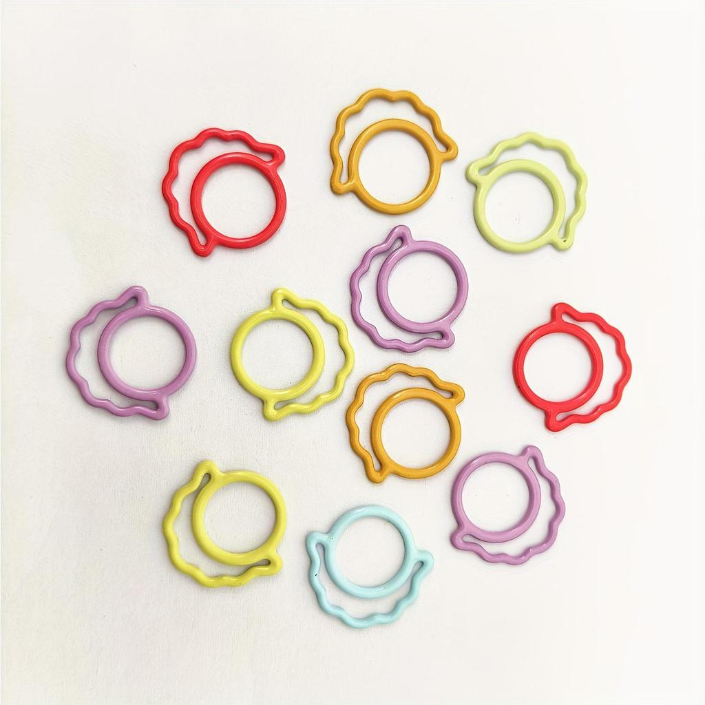Colorful Cat Ear Enamel Metal Stitch Markers & Small Safety Pins for Yarn Knitting & Crochet