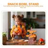 Collapsible Pumpkin Tray Detachable Snack Service Rack Durable Snack Bowl Stand  Broom