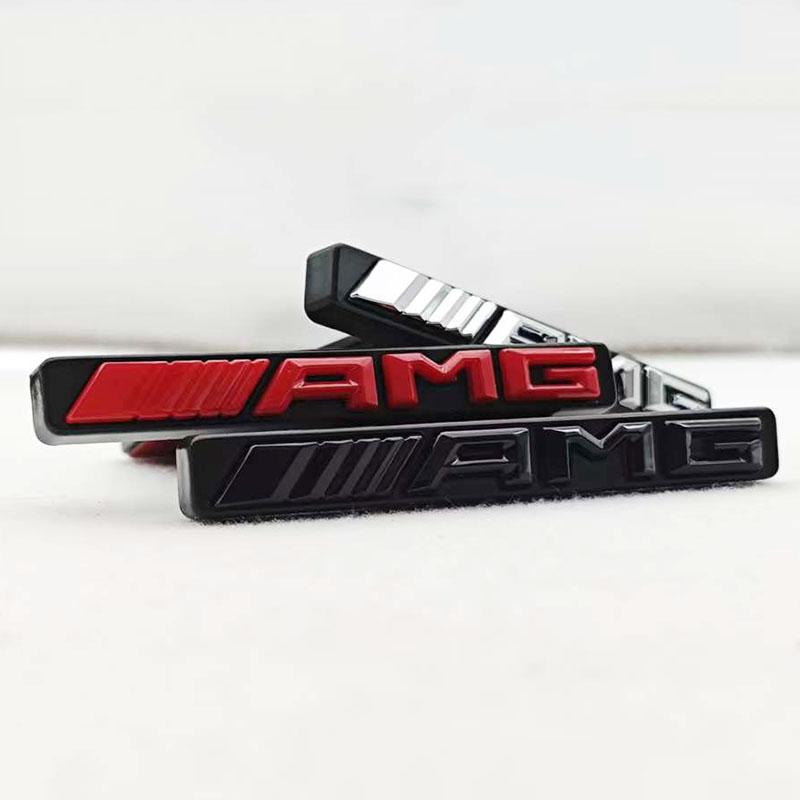 3D ABS Logo AMG Emblem Car Front Grille Badge For Mercedes Benz GLC A B C E Class W204 W205 W212 W213 GT AMG Sticker Accessories