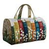 Vintage Quilted Duffel Bag Women Colorful Retro Travel Tote Floral Weekender Bag Overnight Bag for Gym Shopping