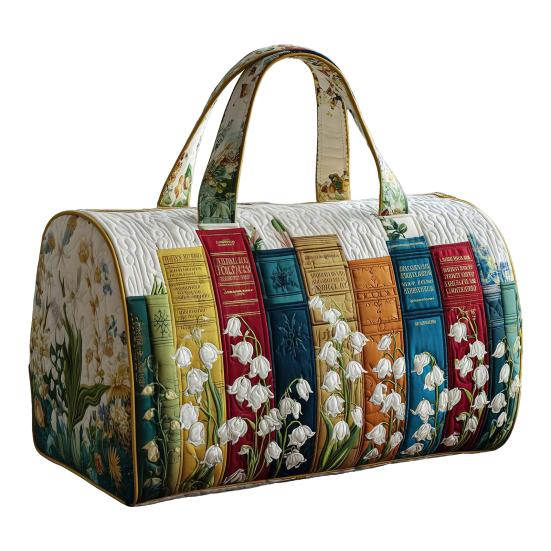 Vintage Quilted Duffel Bag Women Colorful Retro Travel Tote Floral Weekender Bag Overnight Bag for Gym Shopping