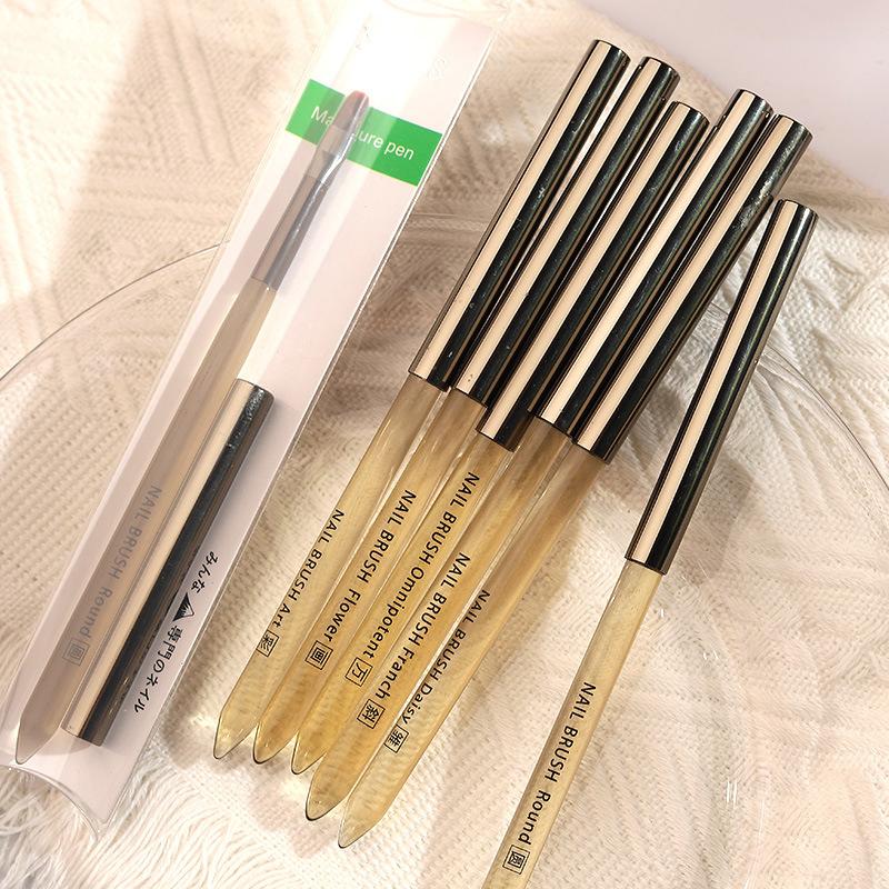 UV Gel Nail Art Brush Acrylic Drawing Painting French Line/Flower Pen Nails Tip Gradient Build Light Therapy Manicure Brush