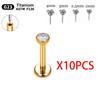 10/50 Stück G23 Titan Piercing Labret Lippe ASTM F136 Körperschmuck Nasenstecker Ohrringe Für Frauen 20/18/16G