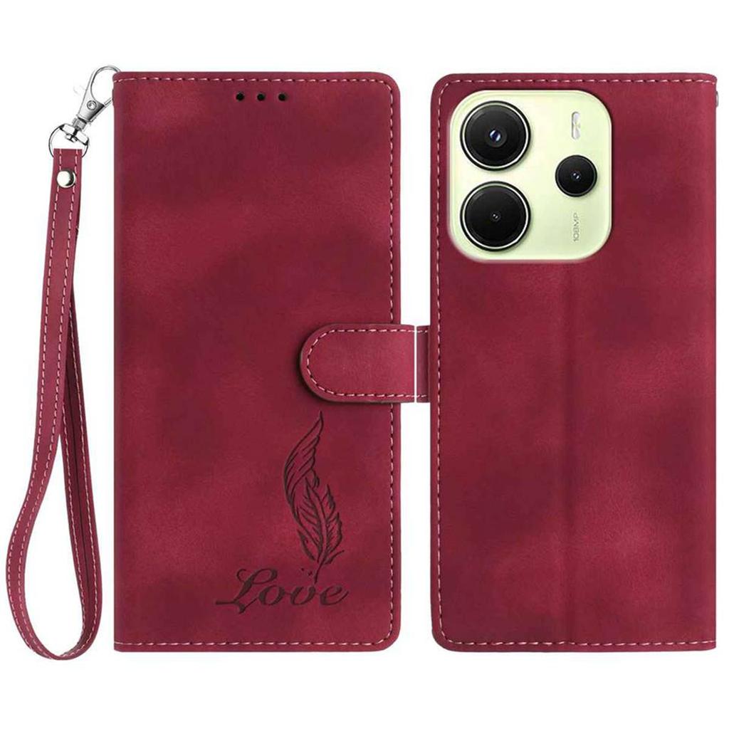 Quill Pen Embossed Pattern Flip Card Design Wallet Case for Redmi Note 14/Note 12/13C/14C/Xiaomi 14T,Xiaomi 11T,13 Lite,Mi 11 Lite,Poco X6...(8-Color)