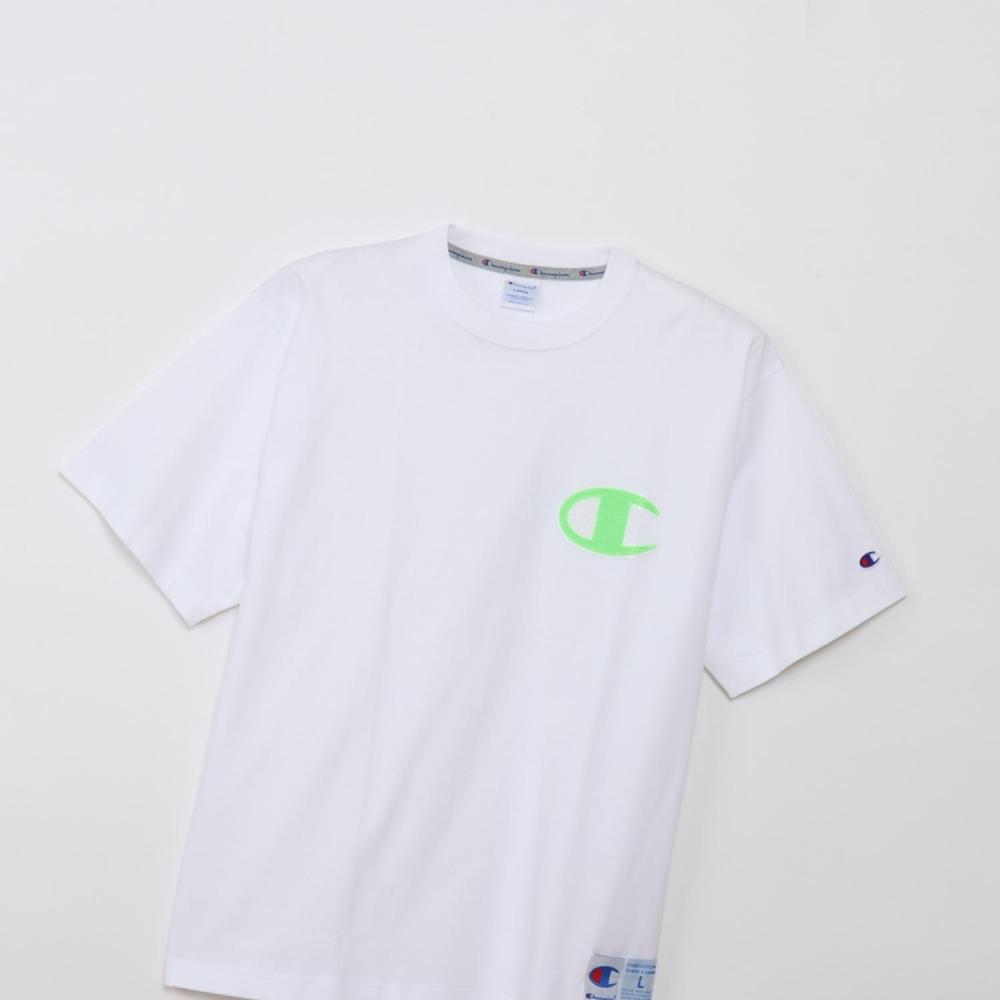 ChaMpion M ShorT Sleeve PockeT T shirT C3 D331 whiTe Green