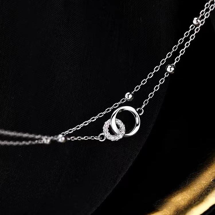 Seiko 925 Silver Möbius Double-Layer Women's Bracelet - Korean Style, High-End, Exquisite Design