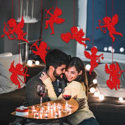 Plaque suspendue pour la saint-valentin, 8 pièces, Design cupidon, couleurs vives, créer une atmosphère, pendentif suspendu, décoration de la maison