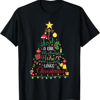 Vrolijk Kerstfeest Gewoon Een Meisje Dat Dol Is Op Kerstboom Kerst T-shirt