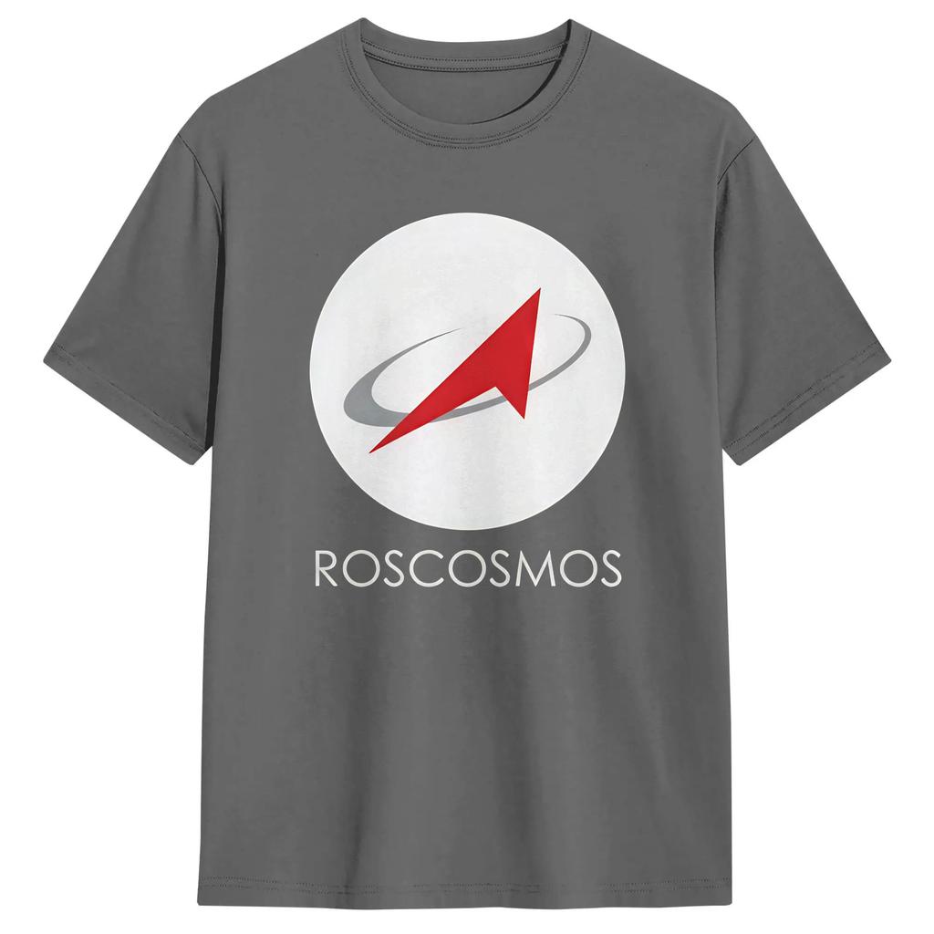 Roscosmos Logo 2026 Unisexs T Shirt Unique Tees Short Sleeve Crewneck TShirts 100 Cotton Gift Idea Clothing