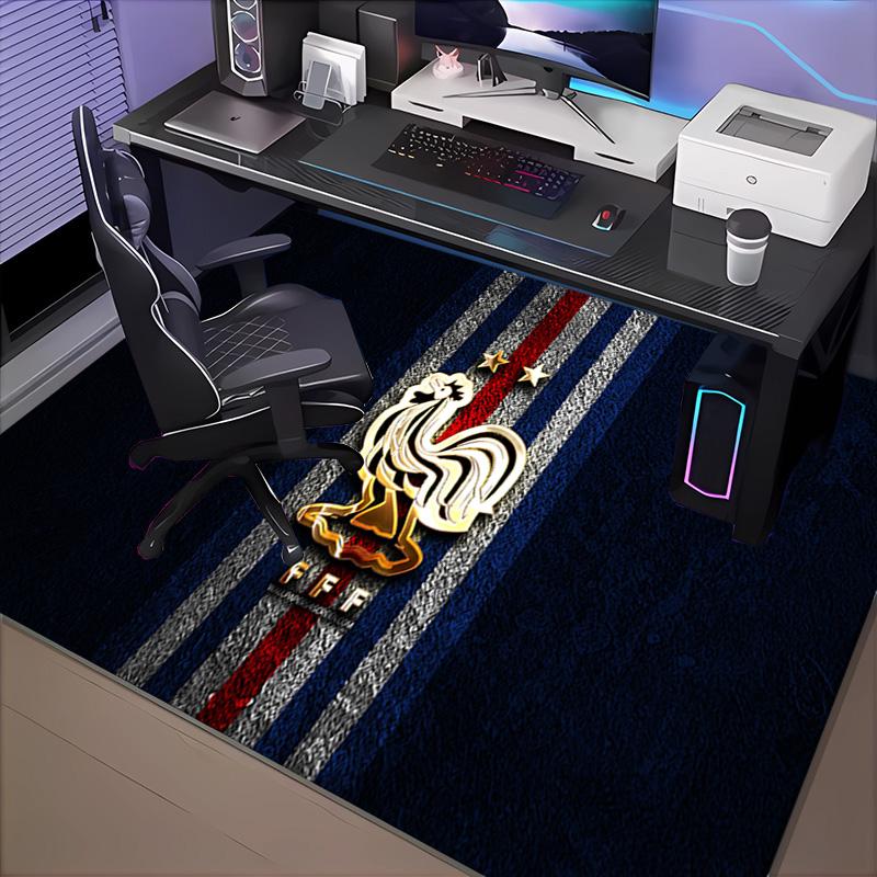 1PC France Football Emblem Floor Mat for Living Room, Game Rooms, Office, Bedroom, Office Floor Mat Playful Design, Christmas Fan Gifts