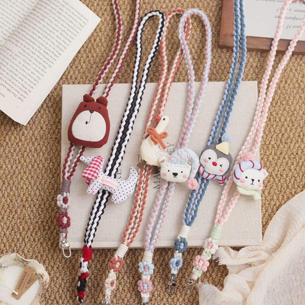 

Cartoon Brooch Wrist Strap Anti-Lost Bag Braided Rope Crochet Weave Lanyard Daily Style 7