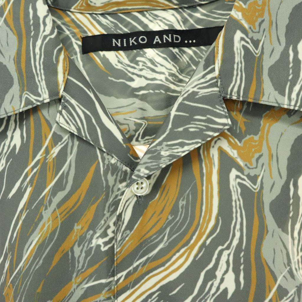 Niko And... Overall Handle Short Sleeve Open Collar Shirt M Gray Men's Used