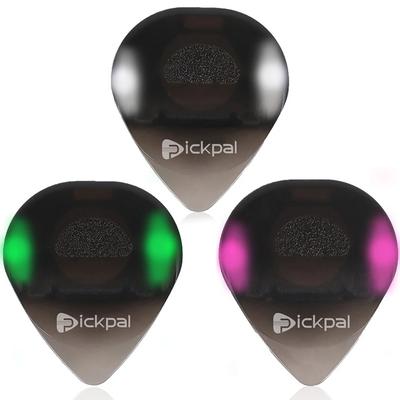 Plastik-Gitarrenplektren mit hochempfindlicher LED-Leuchte Musinstrument Leuchtendes Plektrum Tragbar für Bass- und E-Gitarristen