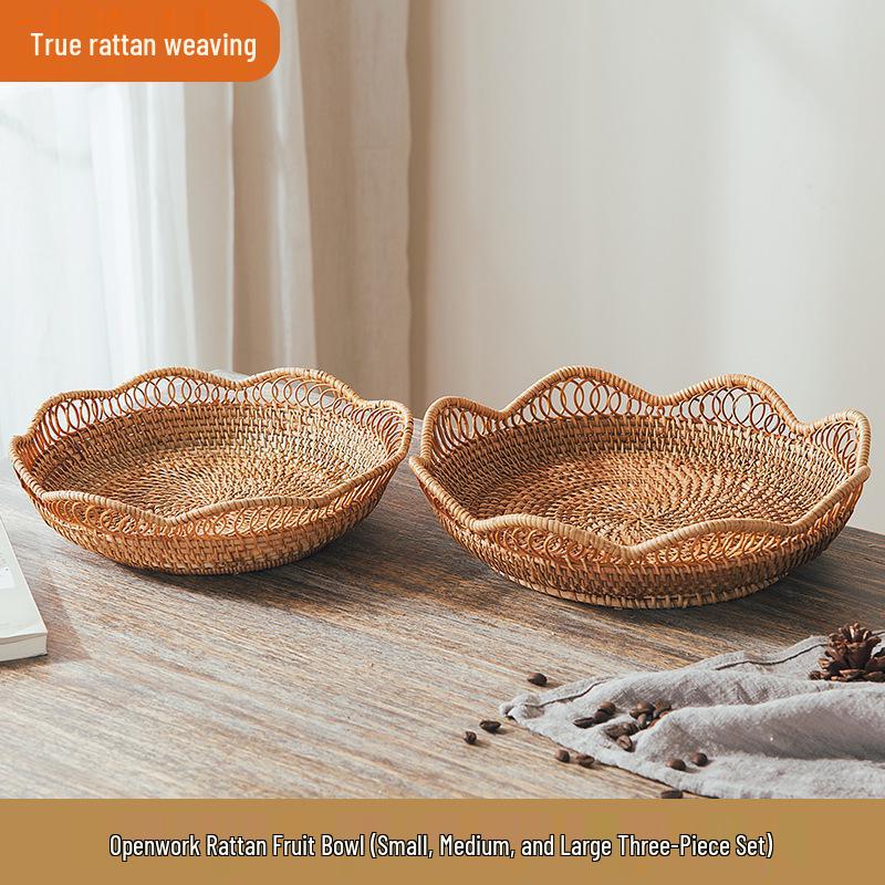 Rattan- und Bambus-Multifunktions-Aufbewahrungs- und Picknickkorb-Kollektion