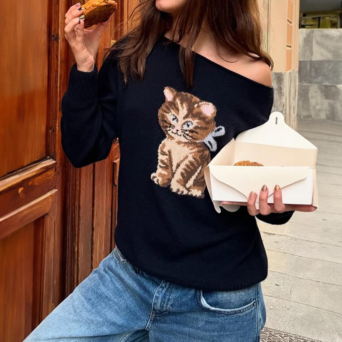 

Casual Versatile Tops and Sweaters for Women 2025 Autumn and Winter S синій