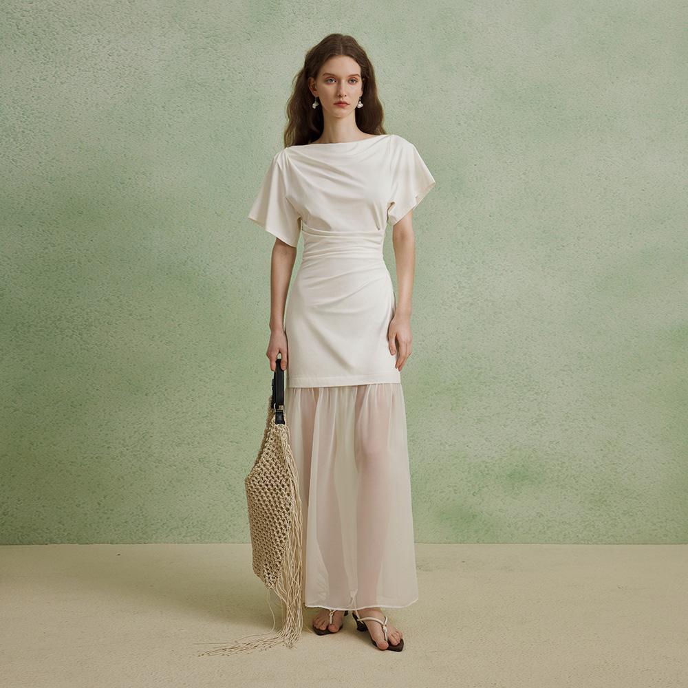 Waiwaiaiem Yy_Sense Stitched Mesh Dress