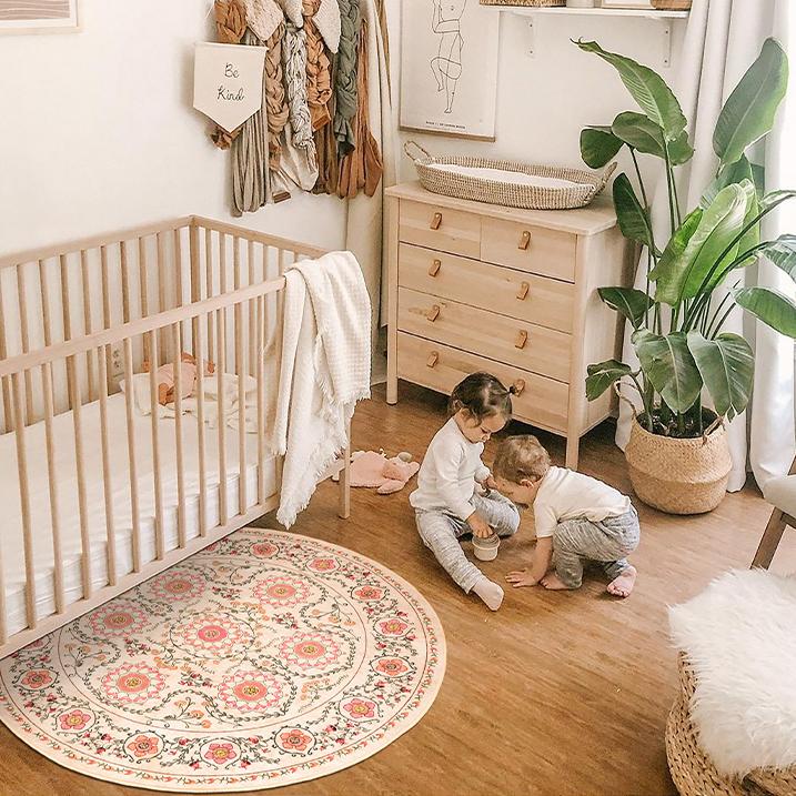 Moroccan Style Living Room Decoration Round Carpet Large Area Rugs for Bedroom Home Rocking Chair Floor Mat Washable Lounge Rug