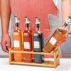 Spice Bottle Storage Rack Bottles Condiment Holder Organizer Seasoning Wooden Kitchen