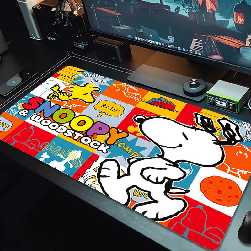 Dog Snoopy Color Mouse Pad Large Gaming Table Cushion Non-slip Laptop Tablet Big Mousepad XXL Mat Mini PC Playmat With Lock edge