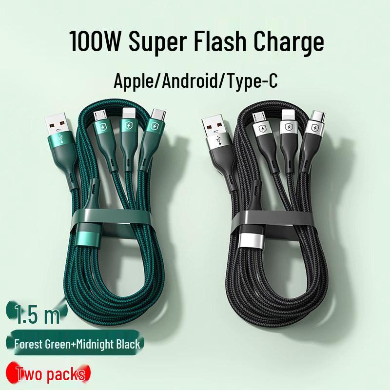 Fast Charging 3-in-1 Universal Multi-Head Phone Charger Cable