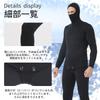 MORGEN SKY Wetsuit for Integrated Top and Bottom Long John MY011 and Bottom Men, 3mm, Spearfishing, Diving, Hood, 2-Piece, Set, (Top Set, M)