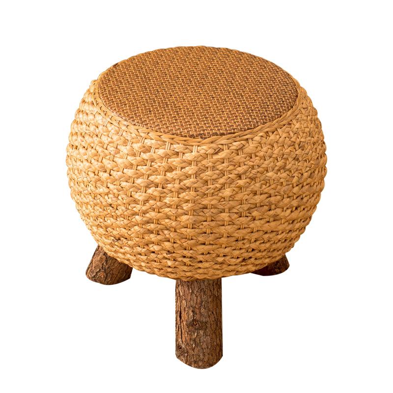Klassischer runder Rattan-Sitzhocker für Wohnzimmer-Teetisch-Schminkbank-Schlafzimmer-Musizierpraxis-Sitz Guzheng-Klavierhocker