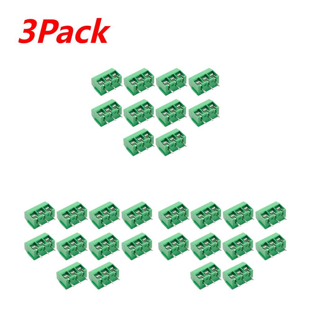 10-100PCS KF301 2P/3P PCB Terminal Block Connector Blue Green PCB Screw Terminal Block Connector Assortment Kit for Arduino