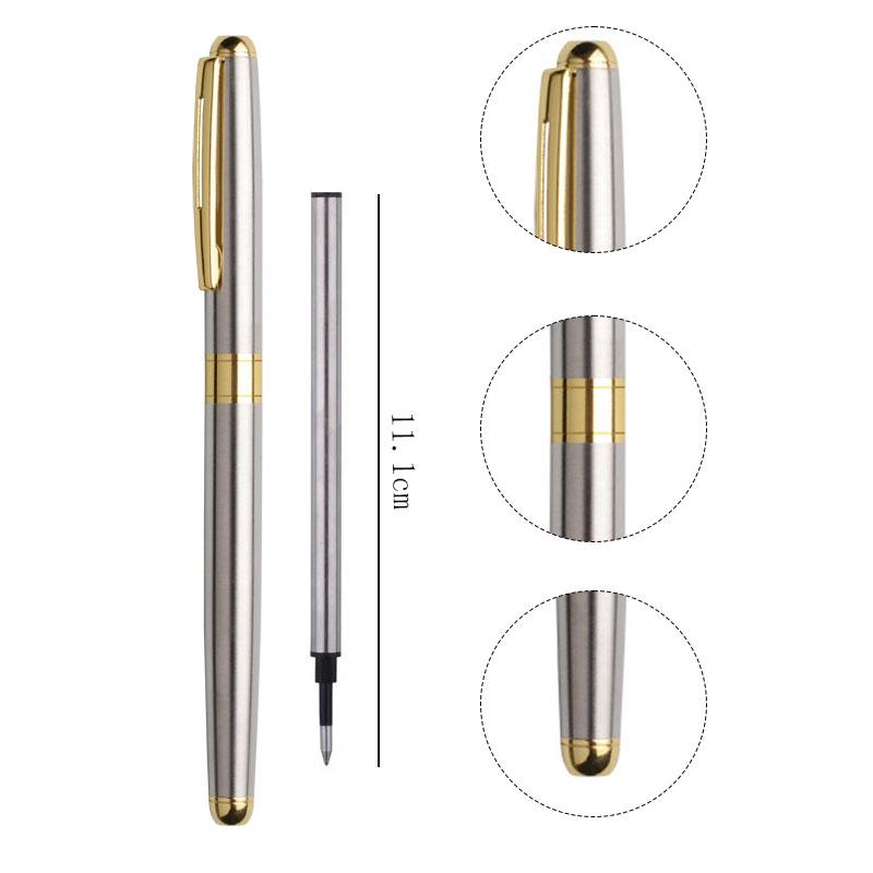 Hochwertiger Kugelschreiber Business Unterschriftenstift Edelstahlmaterial austauschbare Mine Büro Schulbedarf Schreibwaren